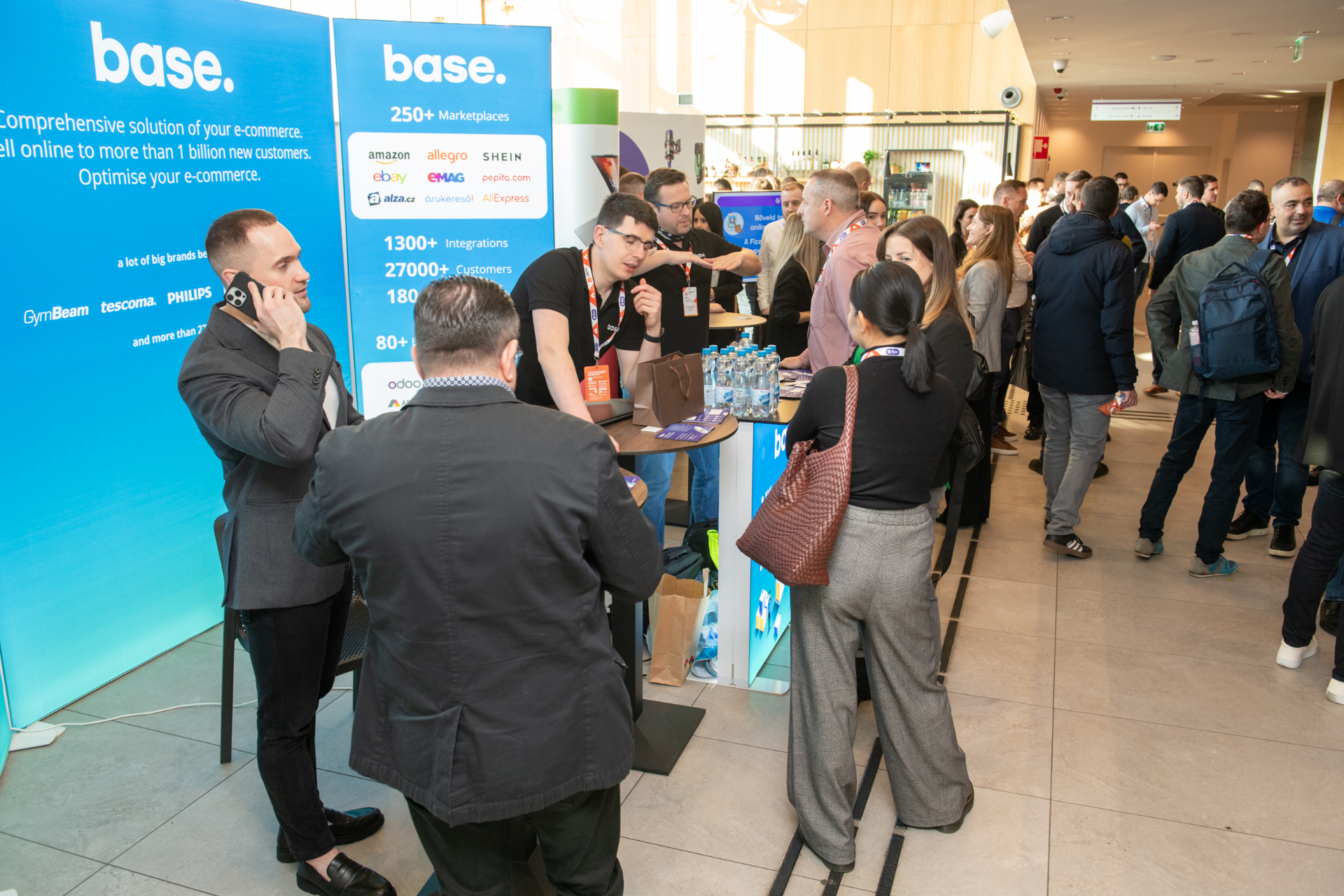 Networking break in the foyer