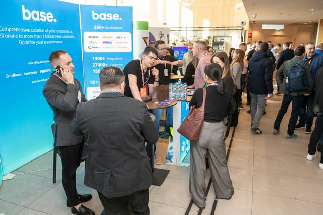 Networking break in the foyer